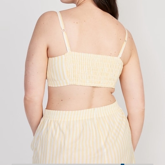 OLD NAVY Matching Printed Smocked Bralette Top in Yellow Stripe - Picture 5 of 13
